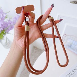 HBESTY Solid Color Crossbody Lanyard Necklace Strap Universal Mobile Phone Adjustment Long Hanging Rope With Clip Anti-Lost Lanyard