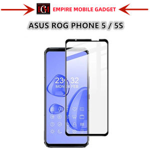 ASUS ROG PHONE 5 5S 5PRO / ROG PHONE 5 ULTIMATE / ROG PHONE 6 6PRO / ROG PHONE 6D 6D ULTIMATE / ROG PHONE 7 7PRO / ROG PHONE 7 ULTIMATE / ROG PHONE 8 8PRO FULL COVERED TEMPERED GLASS SCREEN PROTECTOR - BLACK