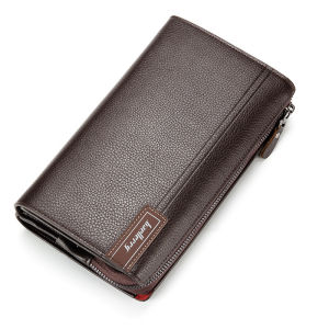 YIMO Mens Wallet Business Casual Large Capacity Clutch Bag Lychee Pattern Zipper Clutch Bag