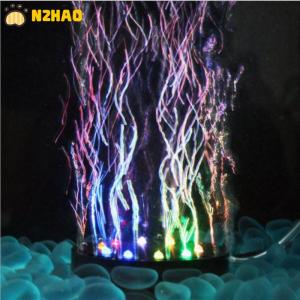 【N2HAO】 Aquarium Underwater LED Light Air Bubble Stone Colorful For Fish Tank Round Lamp