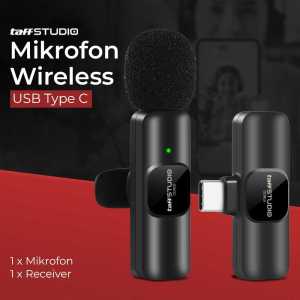 COD TaffSTUDIO UHF Microphone Wireless Clip on suara jernih Lavalier Vlogger Live 3.5mm 3in1 - K15