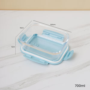 Tempat Bekal Lunch Box Kotak Penyimpanan Makan Bahan Kaca Microwave Oven Safe Bersekat