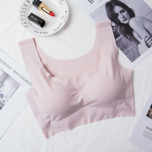 「COD」Korean comfort Ice silk breathable sports seamless ice cotton Yoga/Sleep bra for women