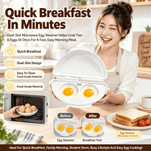 2-in-1 Microwave Egg Steamer Double Layer Egg Cooker 2 Tier Steamed Egg Maker Kitchen Gadgets Food Grades