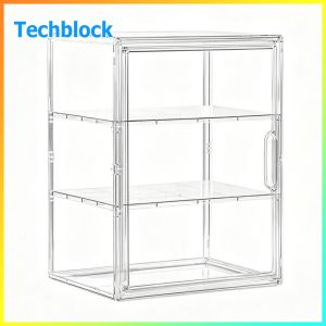 Clear Acrylic Bread Box with Adjustable Shelves Pastry Display Case for Countertop Organization Food Storage Solution Durable Kitchen Display Case with See Through Design