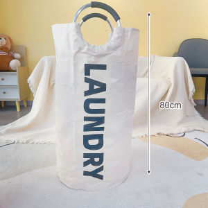 Extra-Large Waterproof Laundry Basket with Padded Handle Foldable Dirty Clothes Storage Bucket for Bathroom Laundry Room Balcony