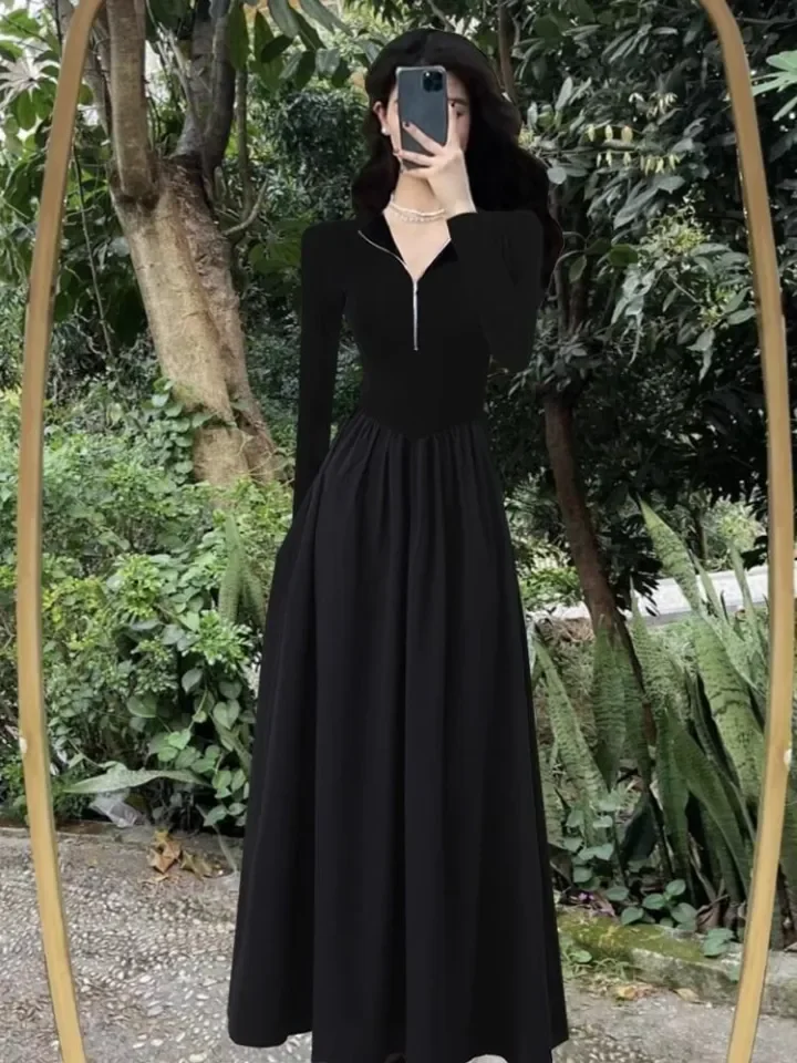 Black v neck maxi orders dress