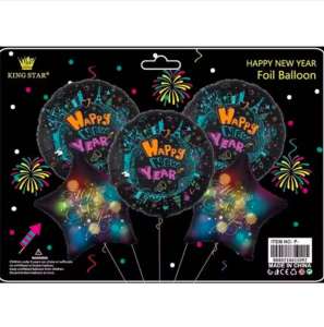 Happy New Year Foil Balloon Set 5in 1 Party Decoration Party supplies 1112