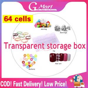 64Slots Rhinestone Container Bottles Diamond Painting Tools Accessories Storage Box Beads Container Diamond Embroidery Stone Mosaic Convenience Box Grids Diamond Painting Storage Box Portable Seed Bead Organizer Case DIY Nail Art Plastic Container
