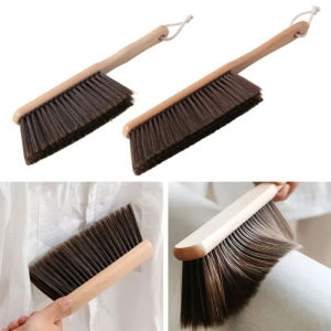Soft Bristles Brush Household Hanging Wooden Anti Static Dust Removal Bed Carpet Desktop Long Handle Cleaning Brush