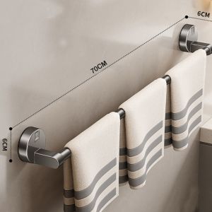 PRIMEPICKGLOBAL Wall Mounted Suction Cup Towel Rack Single-rod Punch Free Bath Towel Storage Rack Multifunctional Durable Shoe Organizer Bathroom Accessories