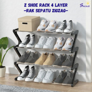 Shenar Rak Sepatu Sendal 4 Susun Model Zigzag Serbaguna