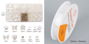 10 Grid ABS Pearl Beads Set Box About 800pcs/box Mixed Pearl Spacer Beads Set for DIY Necklace Bracelet Earring Crafting ewelry Making Beads Accessories