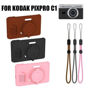 DISSENSION COLLOQUY59UY5 Silicone Camera Protective Case Shockproof with Lanyard Body Cover Soft Anti-Scratch Skin Shell for KODAK PIXPRO C1 Digital Camera Accessories