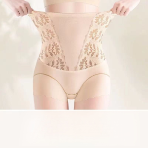High-waisted Lace Belly-control Panties Hip Lifting Seamless Body Shaping Pants Breathable Antibacterial