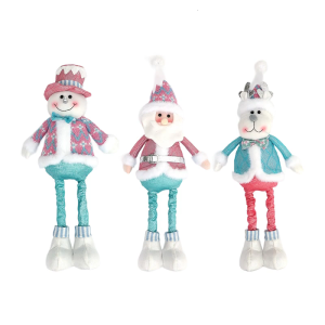 Santa Snowmans Hươu búp bê vải nhung với kẹo màu Stretchable dài chân đồ chơi trang trí ngày lễ món quà đồ trang trí Giáng sinh
