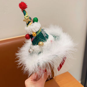 clu NS2 Christmas Santa Claus Minnie Children Headband Bowknot Festival Party Hair Hoop Hair Accessories SN2 ulc