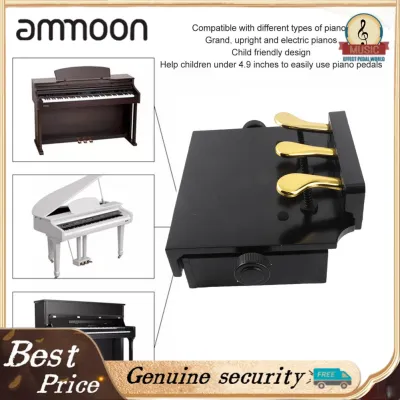 ammoon Kids Piano Pedal Extender Auxiliary Wide Compatibility Solid MDF Board Lifting Piano Pedal Extender with 3 Pedals for Performance