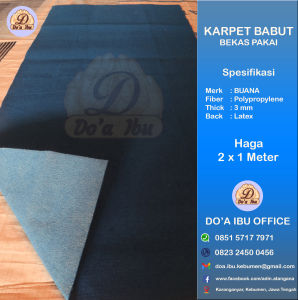 KARPET BUANA || KARPET BABUT SEKALI PAKAI || KONDISI 90 % BAGUS | MURAH | BIRU TUA | ECER DAN GROSIR