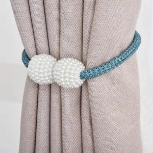Curtain Tie Backs Pearl Curtain Ties Decorative Rope Modern Rope Buckle Curtain Holdbacks Holder for Home Bedroom Office PPSSHOP