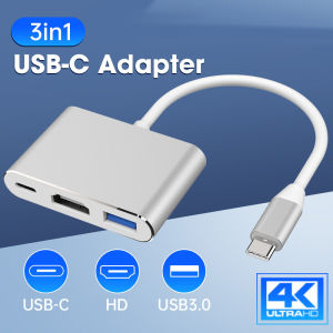 【จัดส่งอ่านด่วน】สายType C to HDMI+ VGA USB3.1type-c video cable USB3.1 Type-c To HDMI female + VGA mother frequency adapter cable
