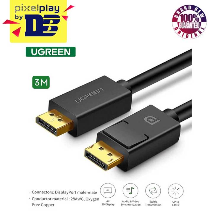UGREEN DP 1.2 Male To Male Cable 3M (Black) (DP102/10212) | Lazada PH
