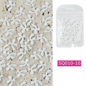 Q Set 50 Nơ Màu Trắng Đen Đính Móng Tay Nghệ Thuật GA625