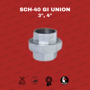 Heavy Duty SCH-40 GI Union – Galvanized Pipe Fitting (3" 4")