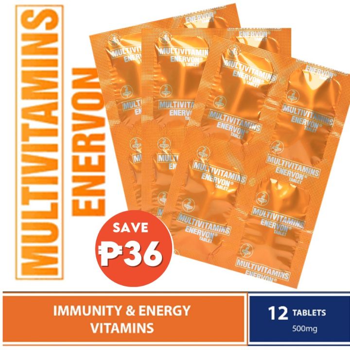 Unilab Enervon C Multivitamins for Adults 12 Tablets * SAVE P36