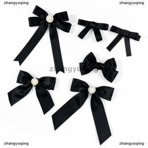[COD] zhangyuqing Black Ribbon Bow Pearl Brooch For Women Versatile Shirt Collar Pins Clothing Decoration Ribbon Tie Jewelry Accessories Gifts