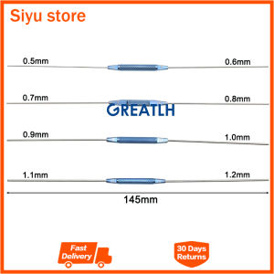 GREATLH 4pcs Ophthalmic Flushing Lacrimal Probe Double Lacrimal Passage Probe Flushing Probe Tool Ophthalmic Micro Instrument
