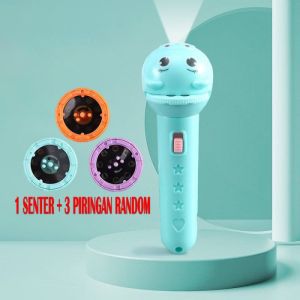 Mainan Senter Proyektor Anak Bayi Edukasi Lampu Flashlight Toys Gambar - Extra Piring 1
