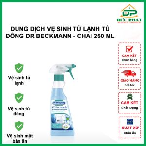 Dung Dịch Vệ Sinh Tủ Lạnh tủ đông bề mặt làm việc bàn ăn Dr.Beckmann 250ml Công nghệ làm sạch cồn hữu cơ Bio-Alcohol