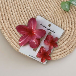 Bayar Di Tempat - Jepit Rambut  Kamboja 3in1 Set Besar Kecil / Jedai Rambut Model Bunga Kamboja