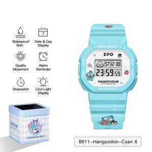 ZGO x Sanrio Hangyodon Kids Watch For Boys Girls Electronic 50M Waterproof Multifunction Student Sport Fashion Birthday Gift 8611
