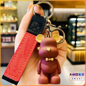Talao Cartoon Keychain Cute Bear Doll Keyring Bag Pendant Couple Car Keyholder 4 Colors