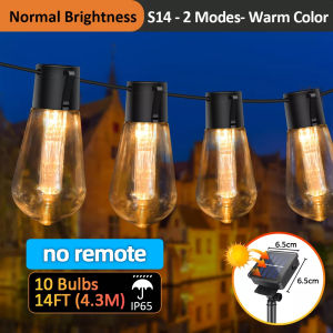 LED Solar Remote Control Lamp String Outdoor Waterproofing Christmas Festival Decorations Camping Lighting Courtyard Garden Warm Decorative Lights