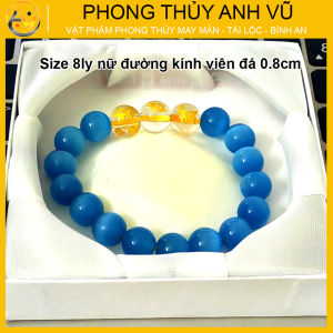 Vòng tay phong thủy tam hợp hợi mão mùi - size 8 10ly cho người mệnh thủy mệnh mộc - có khai quang điểm nhãn may mắn tài lộc - bảo hành 12 tháng - PHONG THỦY ANH VŨ