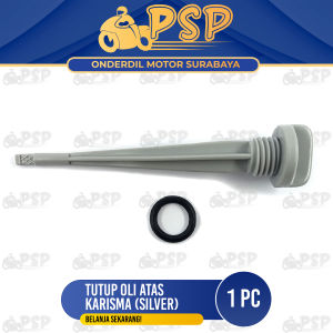 Tutup Oli Atas Karisma (Silver) - Penutup Colokan Oli Oil Mesin + Seal Sil Oring O Ring Honda Kirana