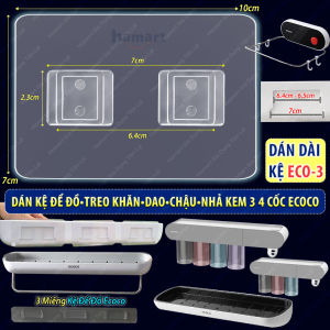 Miếng Dán Kệ Kem Đánh Răng OENON Mũi Tên Bộ Nhả Kem Tự Động 3 4 Cốc Kệ Nhà Tắm ECOCO Treo Tường