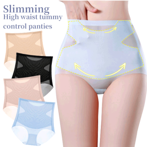 Seamless High Waist Panties For Women Ultra-Thin Breathable Underwear Tummy Control Butt Lifting Briefs Antibacterial Cotton Underpants