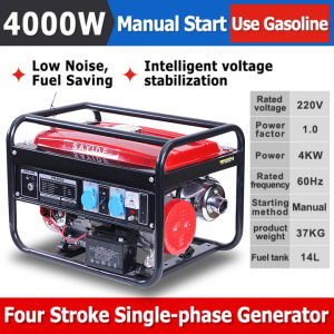 【COD】Gasoline Generator 4000W Gasoline Generator Household Portable Generator 220V/60Hz Four-stroke Super Power Silent Generator Full Copper Engine Dual Protection System Ultra-Long Endurance Generator