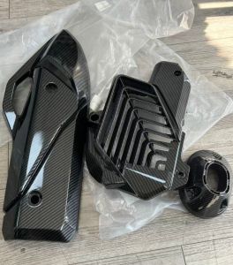 Carbon Fiber RADIATOR COVER + MUFFLER COVER + MUFFLER TIP COVER Fit Honda ADV 160 Click 160 PCX 160 From Thailand