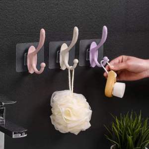 Strong Sticky Multipurpose Cloths Hook Bathroom Kitchen Home Living Heavy Hanging Hanger & Hooks No need Drill