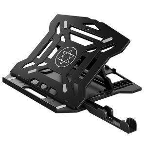 luckluck Adjustable Laptop Stand with Phone Holder 360° Rotating Heighten Bracket Notebook Bottom Cooling