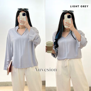 3220 Long Sleeves Oversize Blouse Katun Polos Blouse Kerja