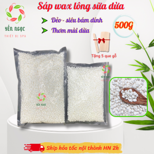 [Tặng 5 que gỗ] Gói 500g Sáp Wax Lông sữa dừa siêu bám dính wax các loại lông