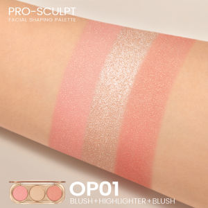 Pro-Sculpt 3-in-1 Facial shaping Palette Highlighter & Contour & Blush Multi-Use 3D Do-It-All Upgrade Blendable Buildable Seamlessly Ultra-Pigmented Non-Comedogenic Alcohol-Free Fragrance-Free