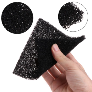5 Pieces Aquarium Media Activated Carbon Sponge Pad Replacement Foam Cut to Fit 5.1x5.1x0.4 Inch