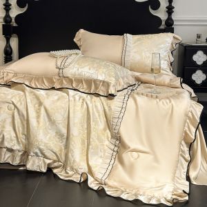 Bedding four-piece set washed ice silk summer cool quilt four-piece set machine washable in summer air conditioner quilt jacquard thin quilt four-piece summer quilt set (bed sheet * 1 air conditioner quilt * 1 pillowcase * 2)